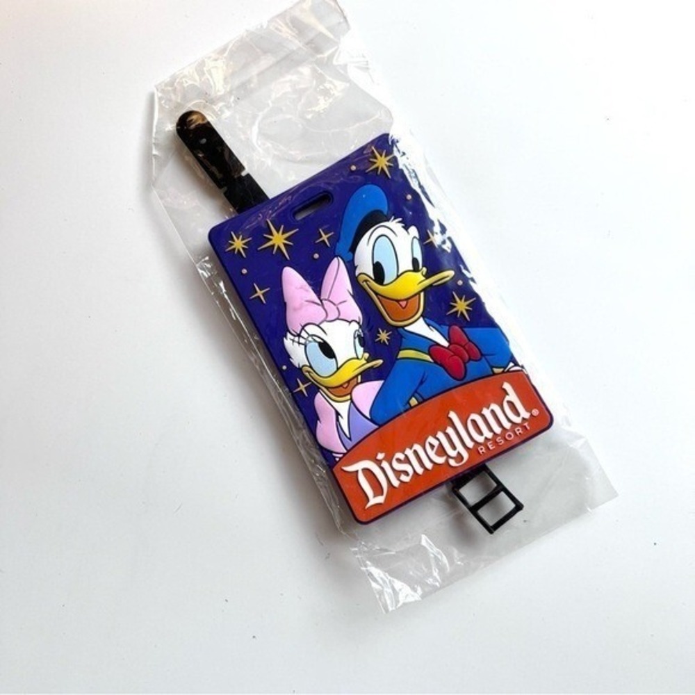 Disneyland Resort Luggage Tag Donald Daisy Duck New in Package Retro Travel